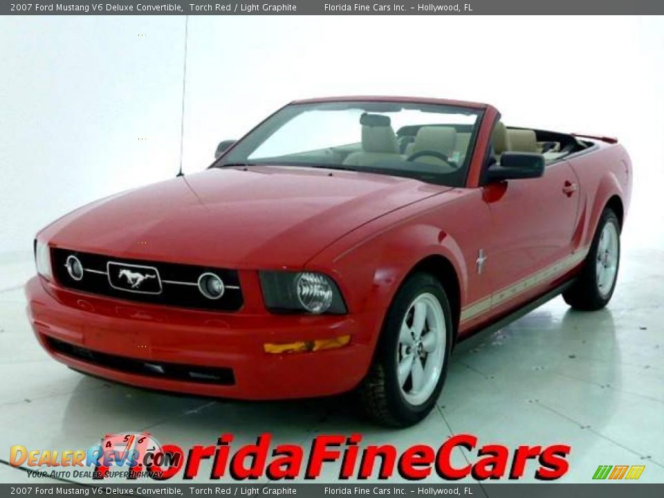 2007 Ford Mustang V6 Deluxe Convertible Torch Red / Light Graphite Photo #1