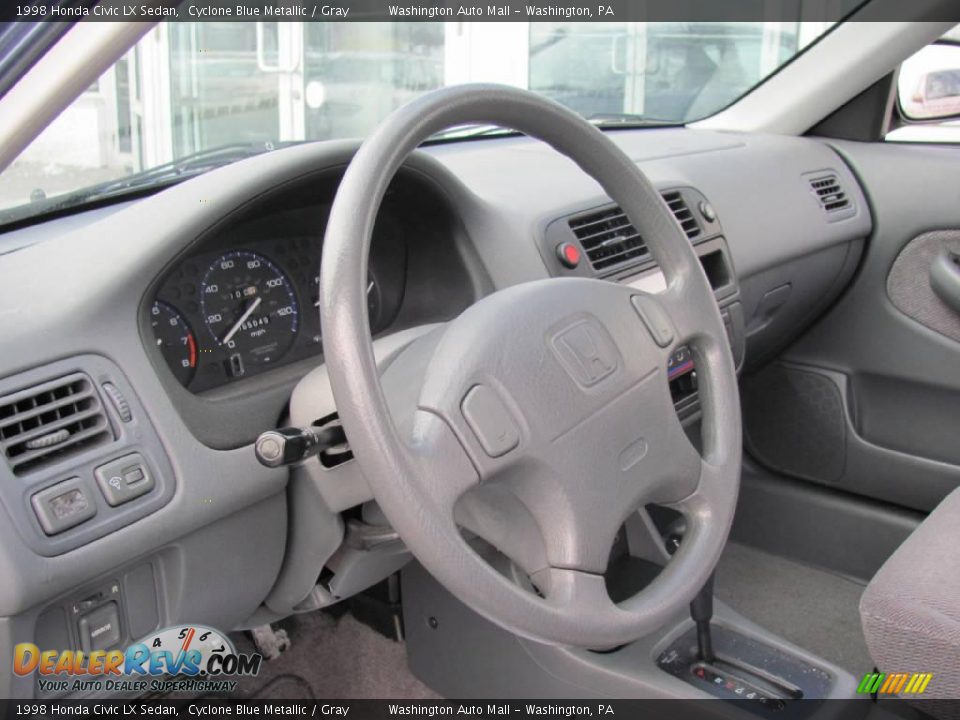 1998 Honda Civic LX Sedan Cyclone Blue Metallic / Gray Photo #13