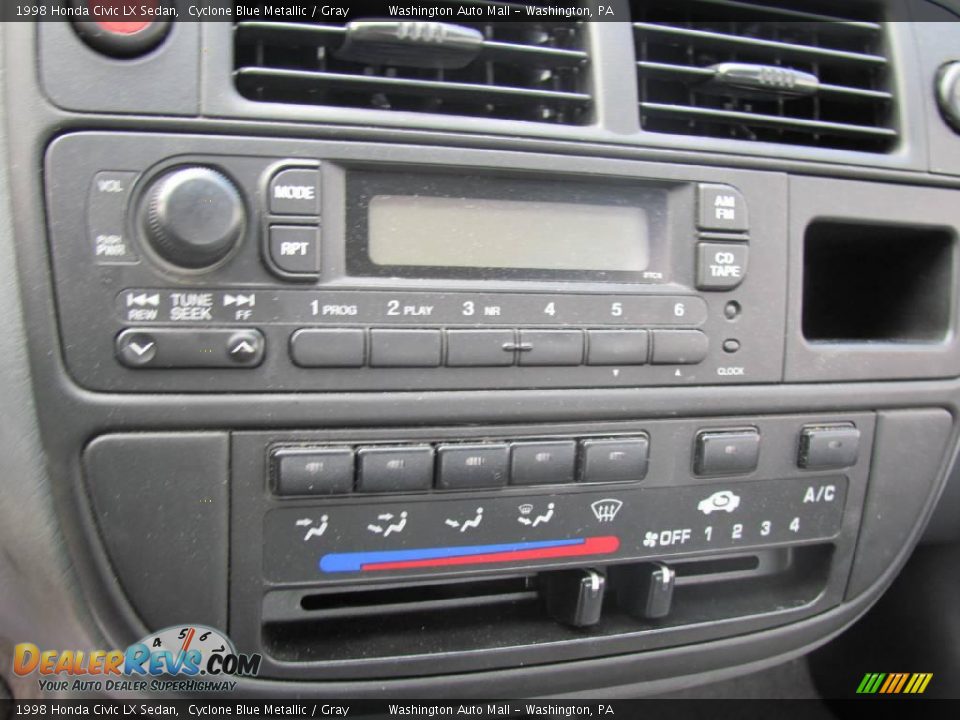 1998 Honda Civic LX Sedan Cyclone Blue Metallic / Gray Photo #15