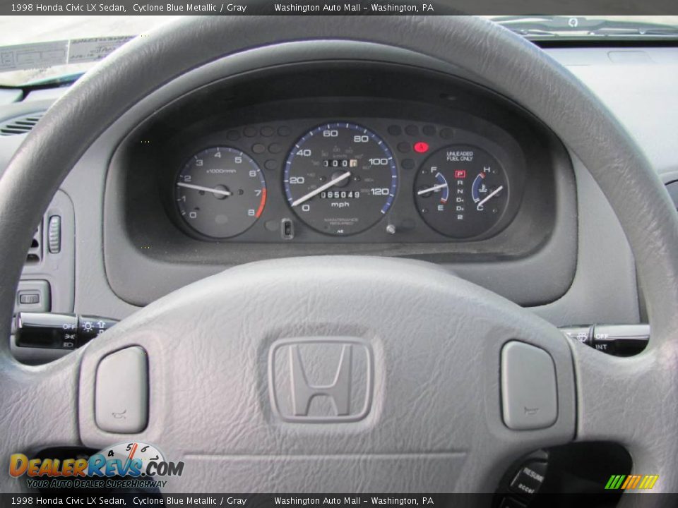 1998 Honda Civic LX Sedan Cyclone Blue Metallic / Gray Photo #17