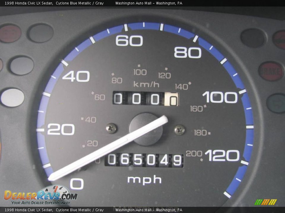 1998 Honda Civic LX Sedan Cyclone Blue Metallic / Gray Photo #20