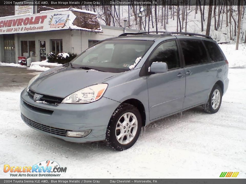 2004 Toyota Sienna XLE AWD Blue Mirage Metallic / Stone Gray Photo #2