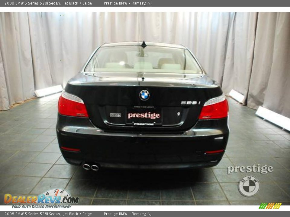 2008 BMW 5 Series 528i Sedan Jet Black / Beige Photo #2