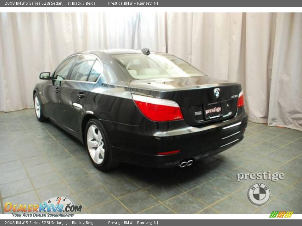 2008 BMW 5 Series 528i Sedan Jet Black / Beige Photo #3