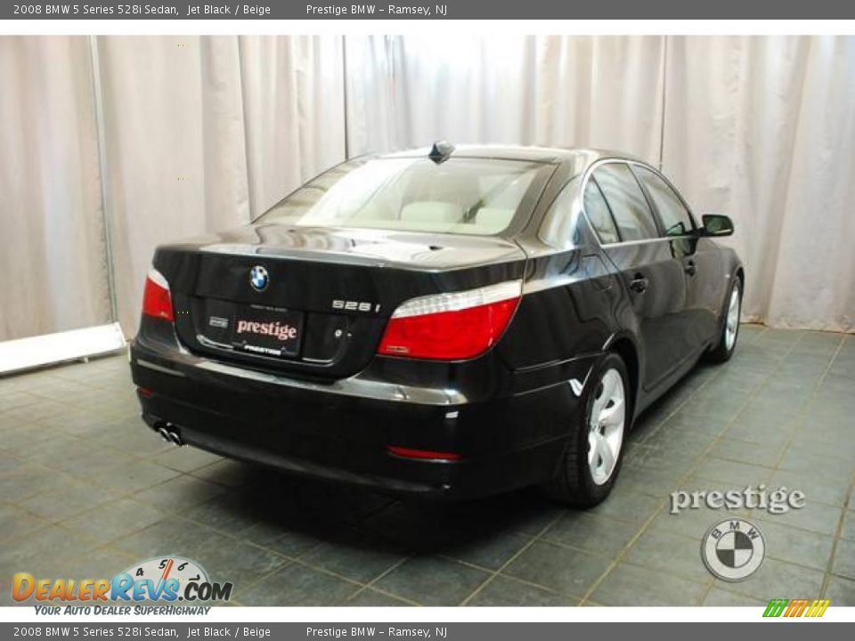 2008 BMW 5 Series 528i Sedan Jet Black / Beige Photo #4