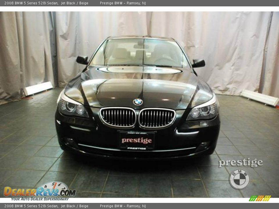 2008 BMW 5 Series 528i Sedan Jet Black / Beige Photo #5