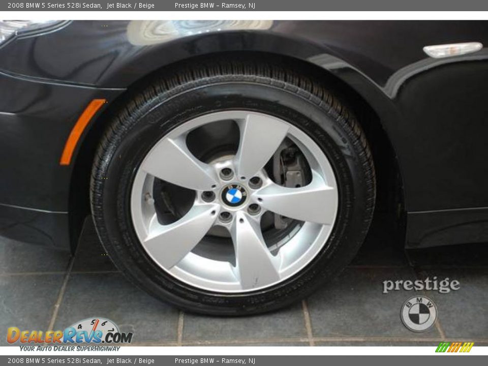 2008 BMW 5 Series 528i Sedan Jet Black / Beige Photo #7