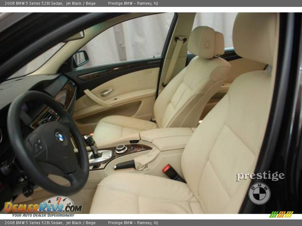 2008 BMW 5 Series 528i Sedan Jet Black / Beige Photo #9