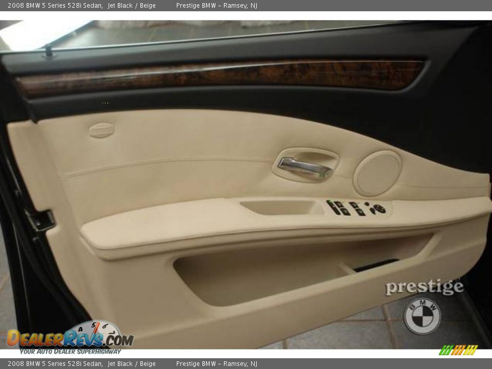 2008 BMW 5 Series 528i Sedan Jet Black / Beige Photo #11