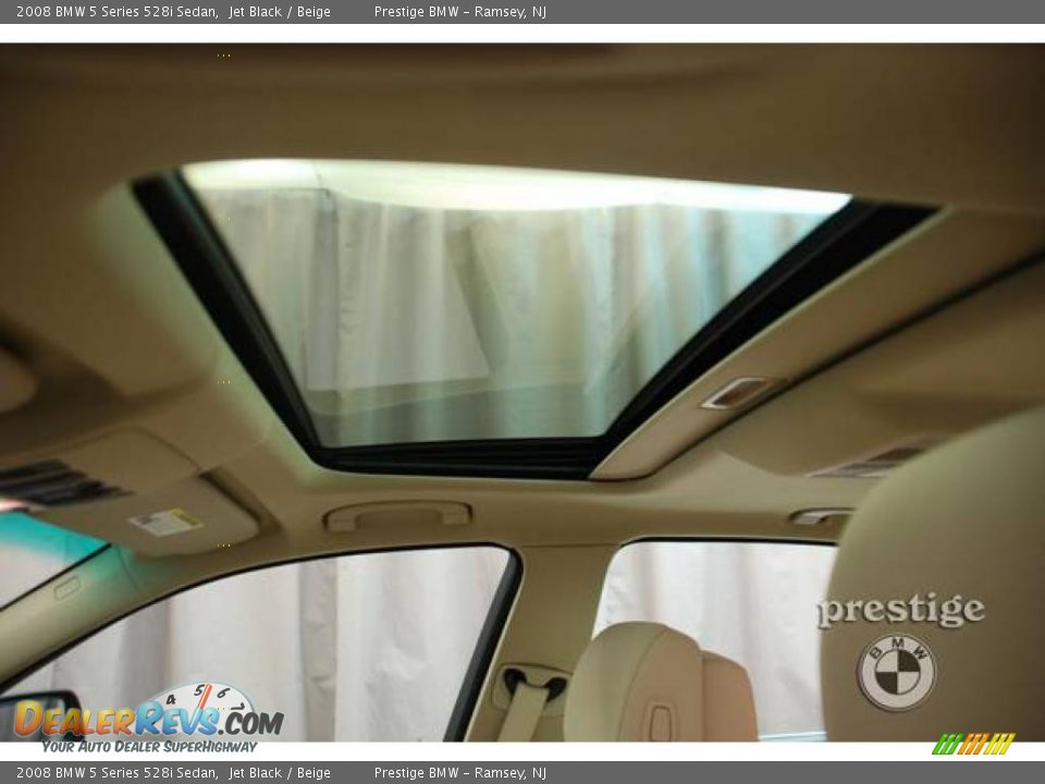 2008 BMW 5 Series 528i Sedan Jet Black / Beige Photo #12