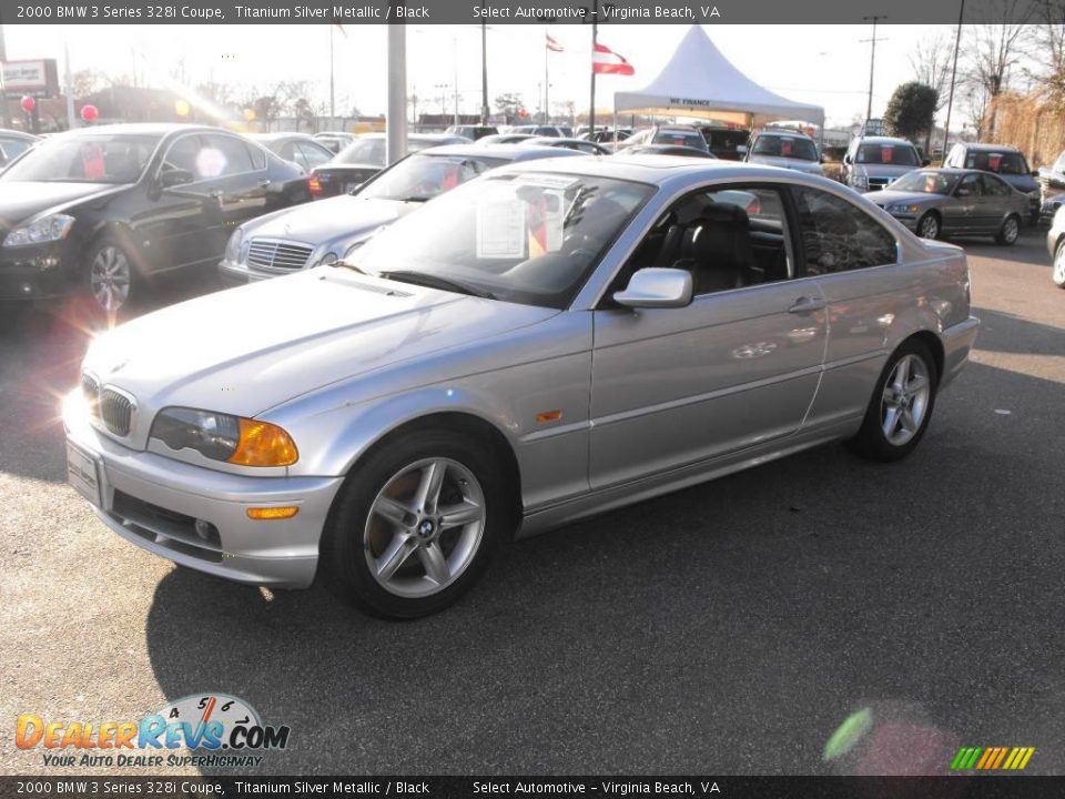 2000 BMW 3 Series 328i Coupe Titanium Silver Metallic / Black Photo #2