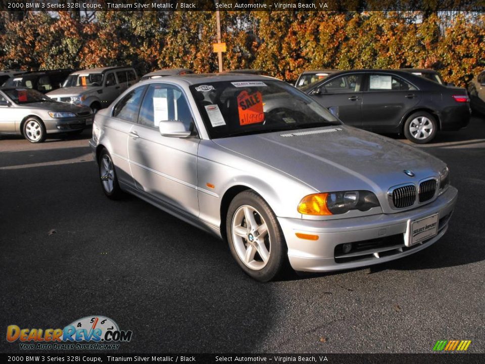 2000 BMW 3 Series 328i Coupe Titanium Silver Metallic / Black Photo #4