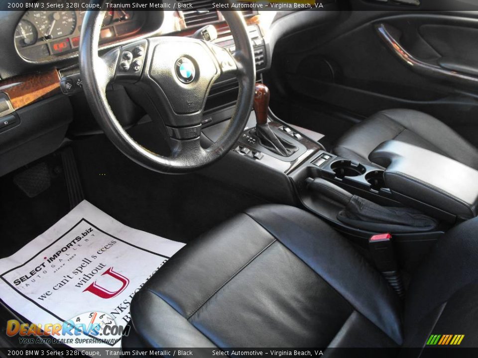 2000 BMW 3 Series 328i Coupe Titanium Silver Metallic / Black Photo #10