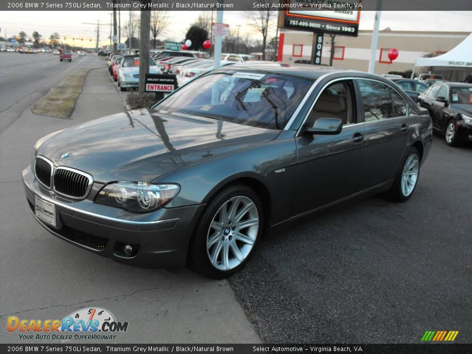 2006 BMW 7 Series 750Li Sedan Titanium Grey Metallic / Black/Natural Brown Photo #1