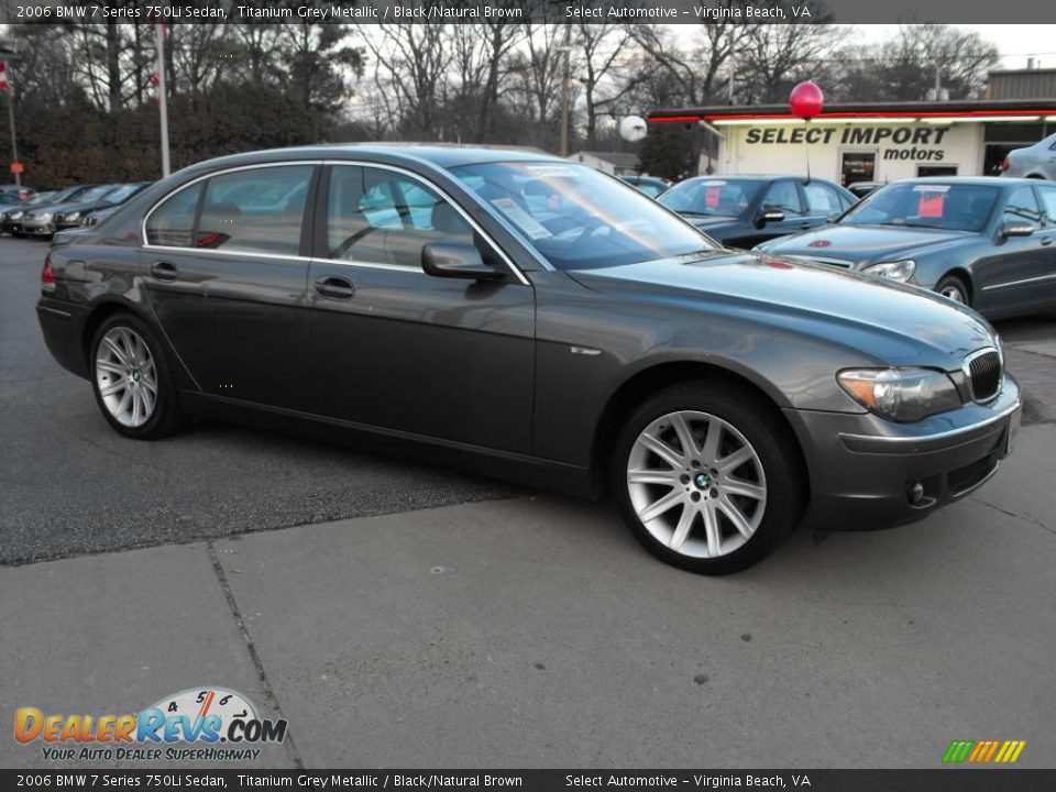2006 BMW 7 Series 750Li Sedan Titanium Grey Metallic / Black/Natural Brown Photo #3