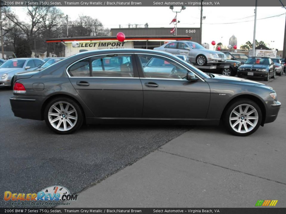 2006 BMW 7 Series 750Li Sedan Titanium Grey Metallic / Black/Natural Brown Photo #4