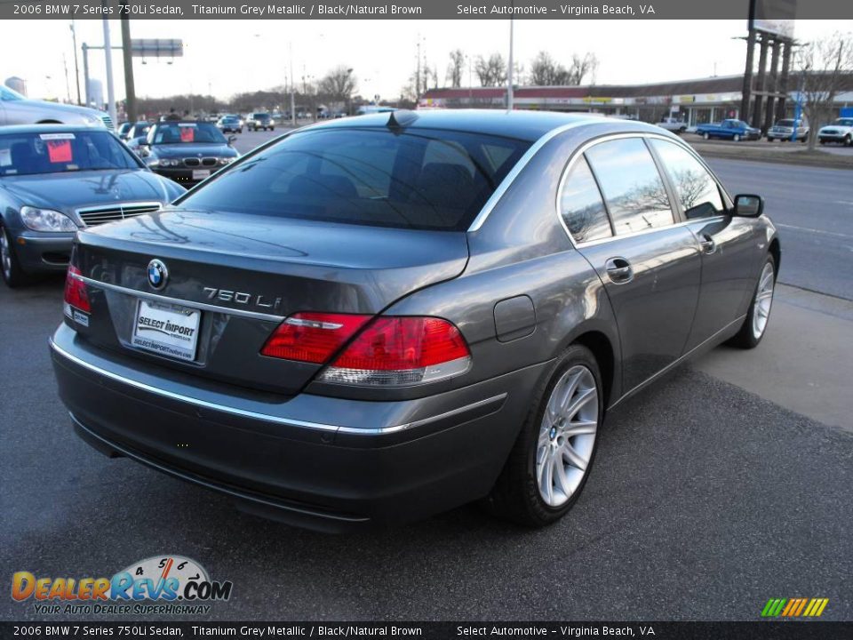 2006 BMW 7 Series 750Li Sedan Titanium Grey Metallic / Black/Natural Brown Photo #5