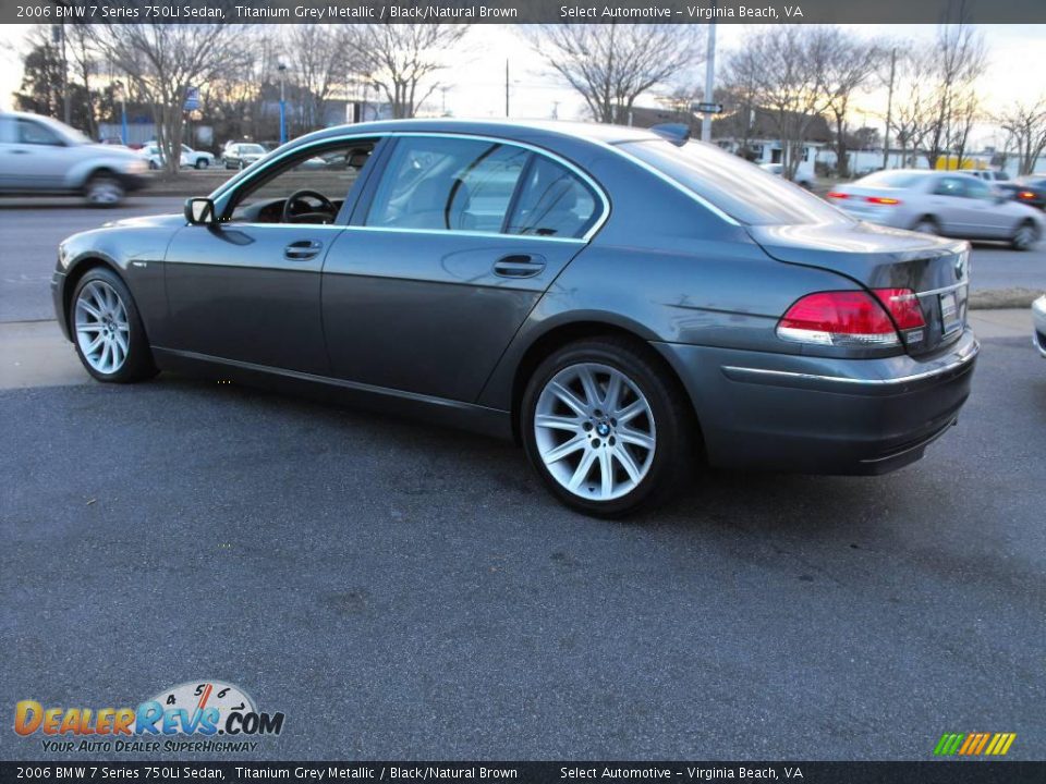 2006 BMW 7 Series 750Li Sedan Titanium Grey Metallic / Black/Natural Brown Photo #7