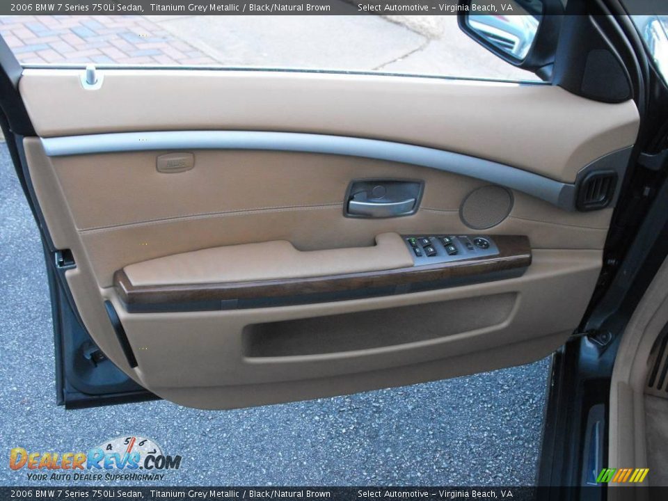 2006 BMW 7 Series 750Li Sedan Titanium Grey Metallic / Black/Natural Brown Photo #9