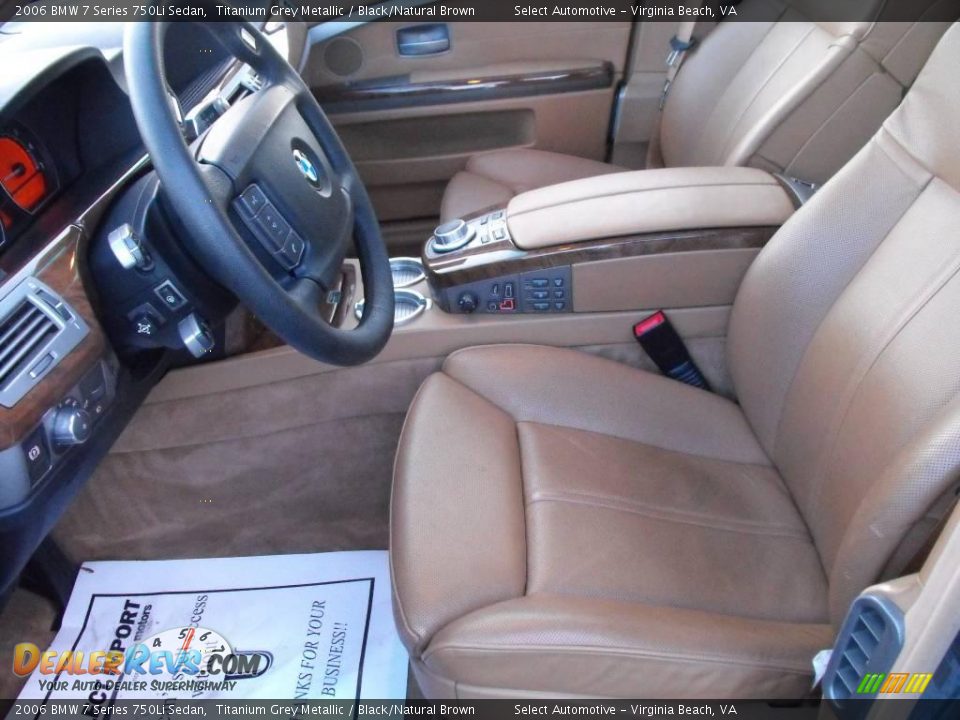 2006 BMW 7 Series 750Li Sedan Titanium Grey Metallic / Black/Natural Brown Photo #12