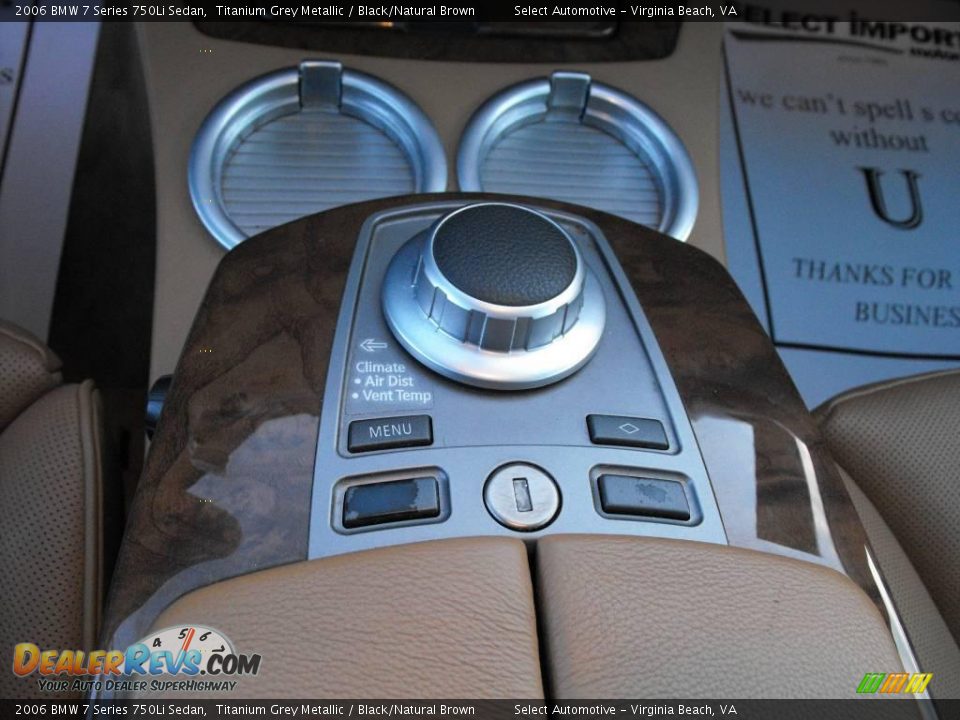 2006 BMW 7 Series 750Li Sedan Titanium Grey Metallic / Black/Natural Brown Photo #20