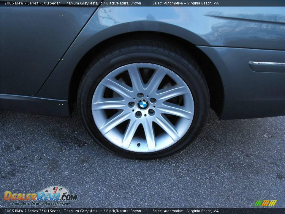 2006 BMW 7 Series 750Li Sedan Titanium Grey Metallic / Black/Natural Brown Photo #21