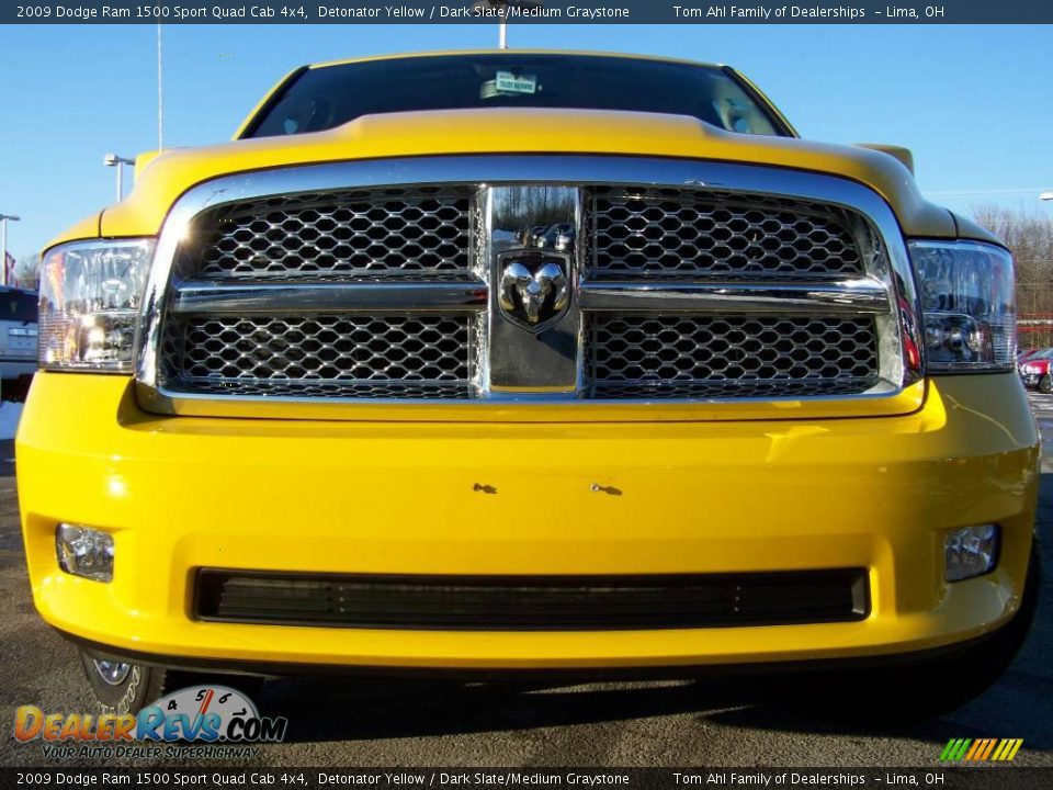 2009 Dodge Ram 1500 Sport Quad Cab 4x4 Detonator Yellow / Dark Slate/Medium Graystone Photo #4