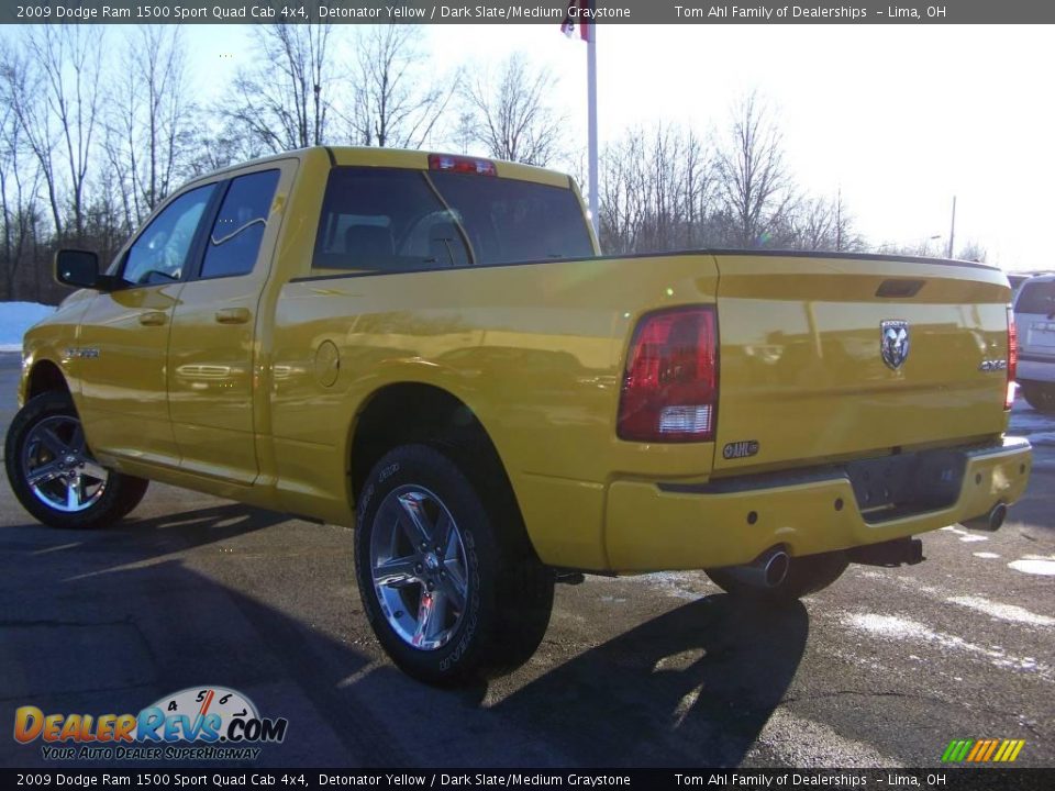 2009 Dodge Ram 1500 Sport Quad Cab 4x4 Detonator Yellow / Dark Slate/Medium Graystone Photo #5