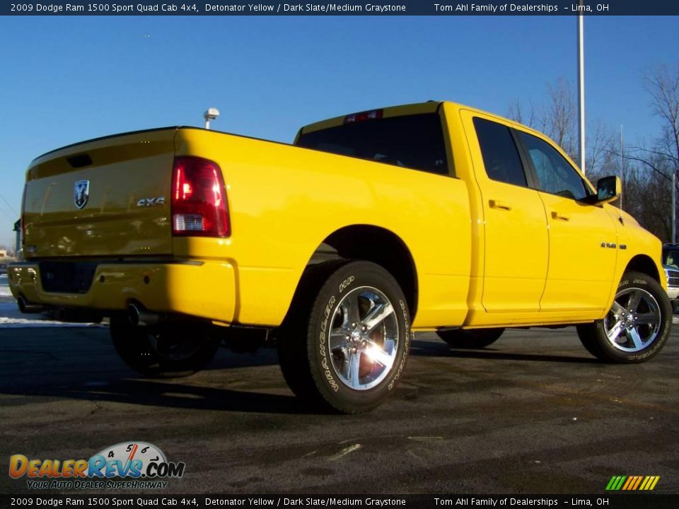 2009 Dodge Ram 1500 Sport Quad Cab 4x4 Detonator Yellow / Dark Slate/Medium Graystone Photo #8