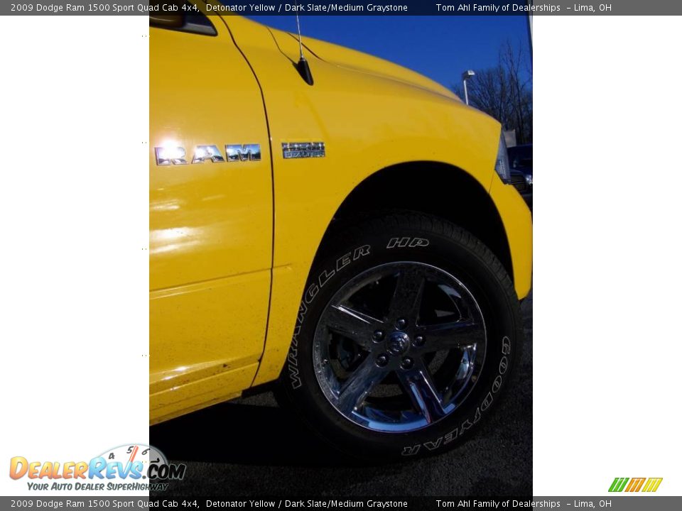 2009 Dodge Ram 1500 Sport Quad Cab 4x4 Detonator Yellow / Dark Slate/Medium Graystone Photo #10