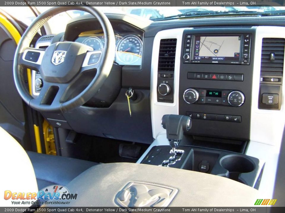 2009 Dodge Ram 1500 Sport Quad Cab 4x4 Detonator Yellow / Dark Slate/Medium Graystone Photo #18