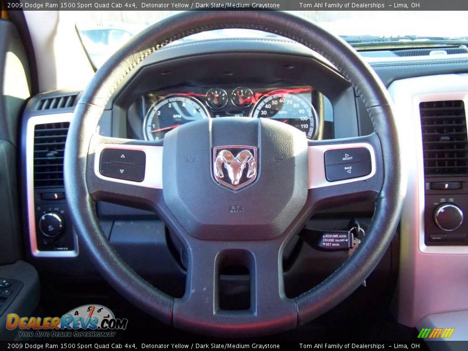 2009 Dodge Ram 1500 Sport Quad Cab 4x4 Detonator Yellow / Dark Slate/Medium Graystone Photo #21