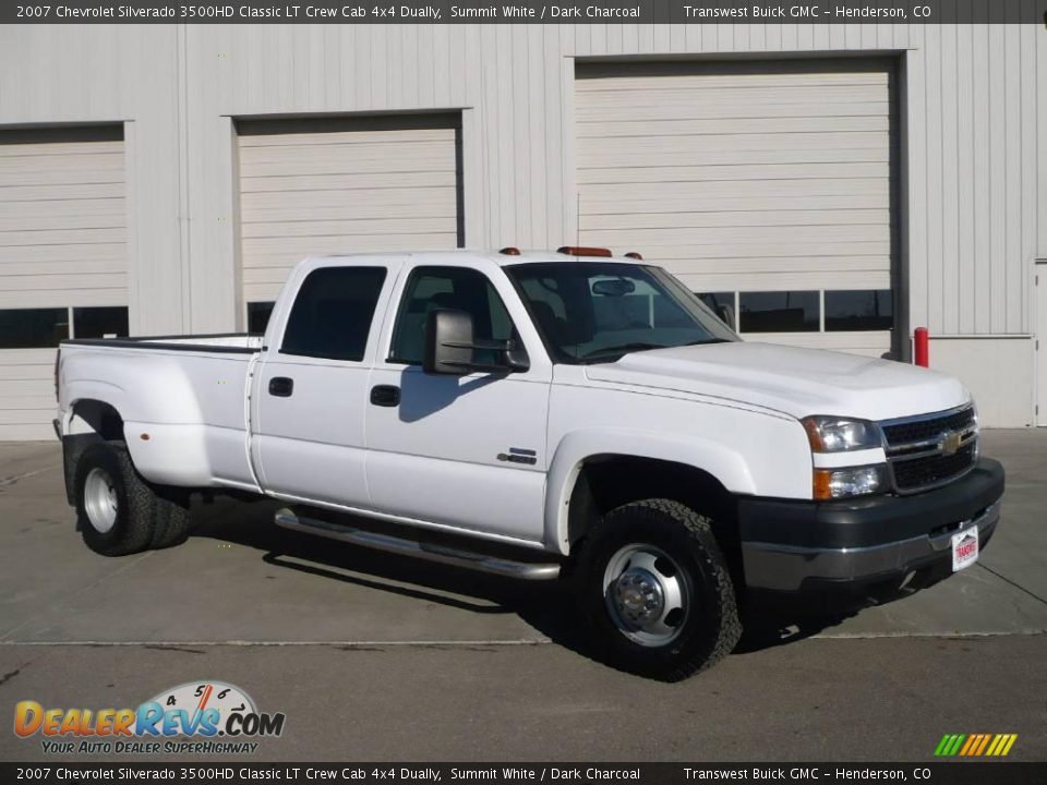 2007 Chevrolet Silverado 3500HD Classic LT Crew Cab 4x4 Dually Summit White / Dark Charcoal Photo #1