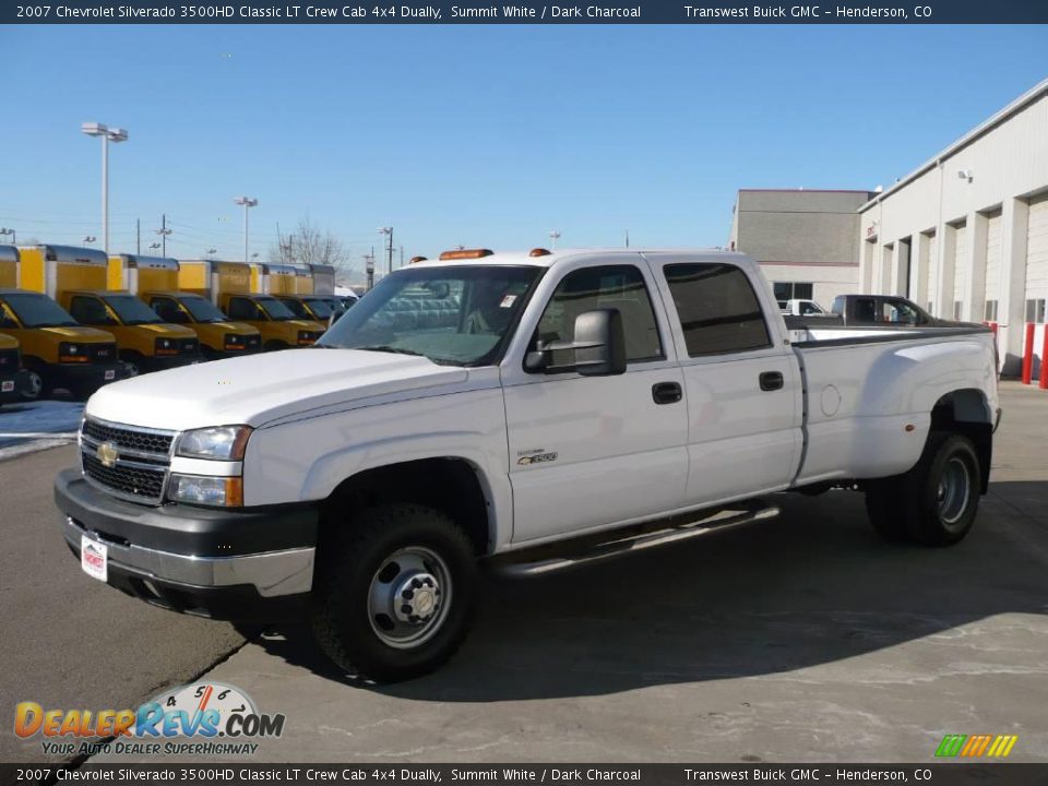 2007 Chevrolet Silverado 3500HD Classic LT Crew Cab 4x4 Dually Summit White / Dark Charcoal Photo #3