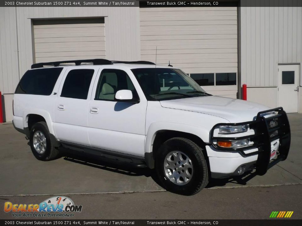 2003 Chevrolet Suburban 1500 Z71 4x4 Summit White / Tan/Neutral Photo #1
