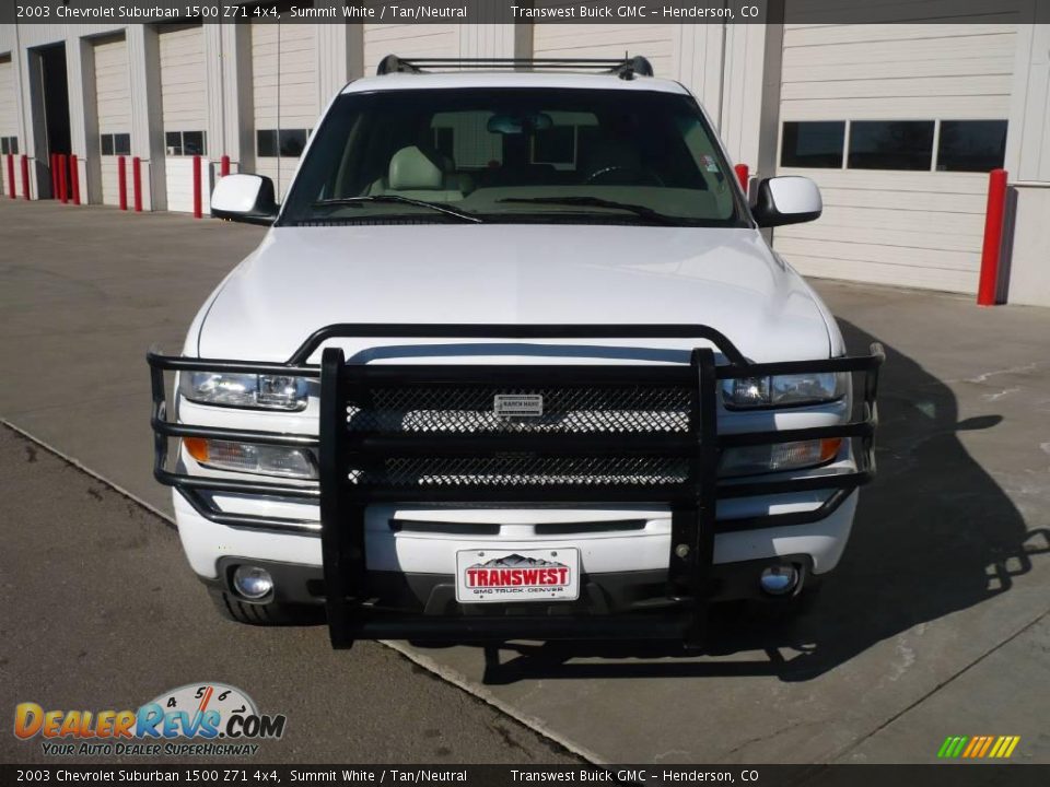 2003 Chevrolet Suburban 1500 Z71 4x4 Summit White / Tan/Neutral Photo #2