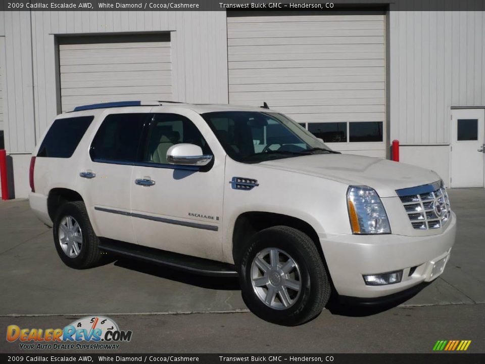 2009 Cadillac Escalade AWD White Diamond / Cocoa/Cashmere Photo #1