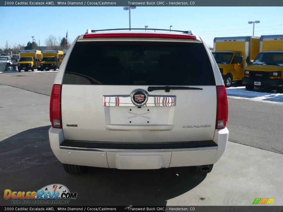 2009 Cadillac Escalade AWD White Diamond / Cocoa/Cashmere Photo #5
