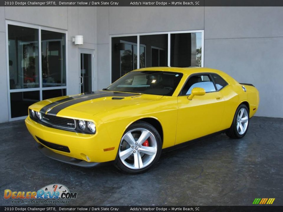 2010 Dodge Challenger SRT8 Detonator Yellow / Dark Slate Gray Photo #2