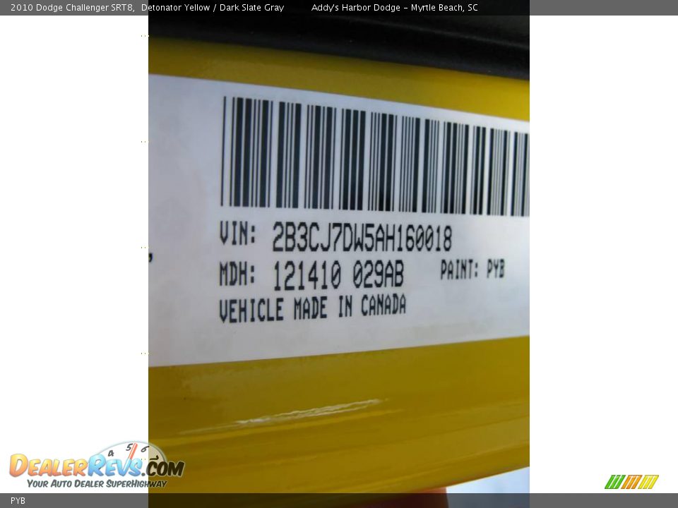 Dodge Color Code PYB Detonator Yellow