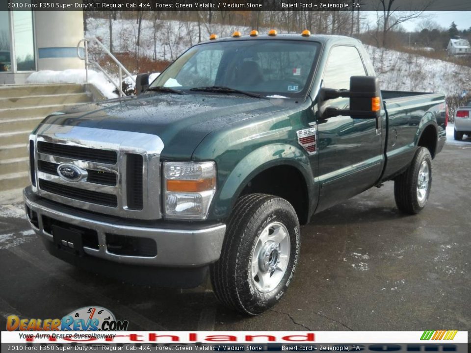 2010 Ford F350 Super Duty XLT Regular Cab 4x4 Forest Green Metallic / Medium Stone Photo #2