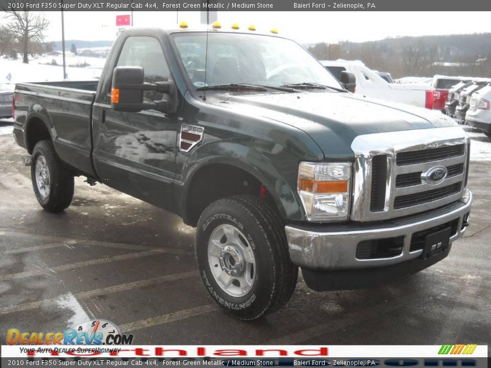 2010 Ford F350 Super Duty XLT Regular Cab 4x4 Forest Green Metallic / Medium Stone Photo #4