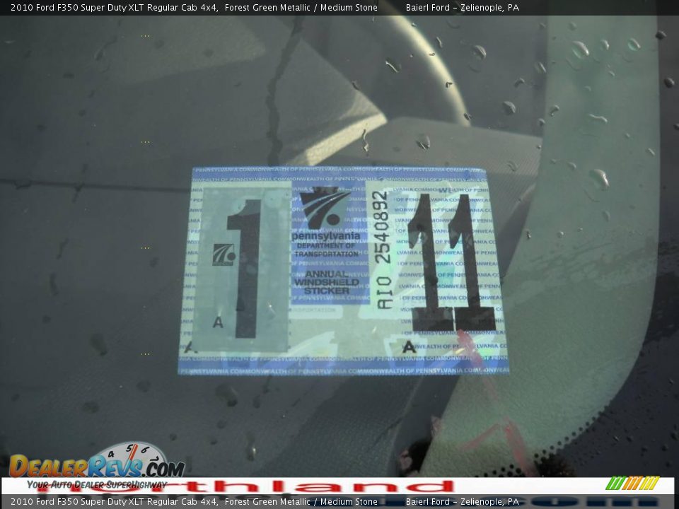 2010 Ford F350 Super Duty XLT Regular Cab 4x4 Forest Green Metallic / Medium Stone Photo #15