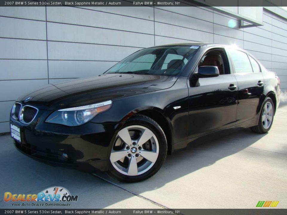 2007 BMW 5 Series 530xi Sedan Black Sapphire Metallic / Auburn Photo #1