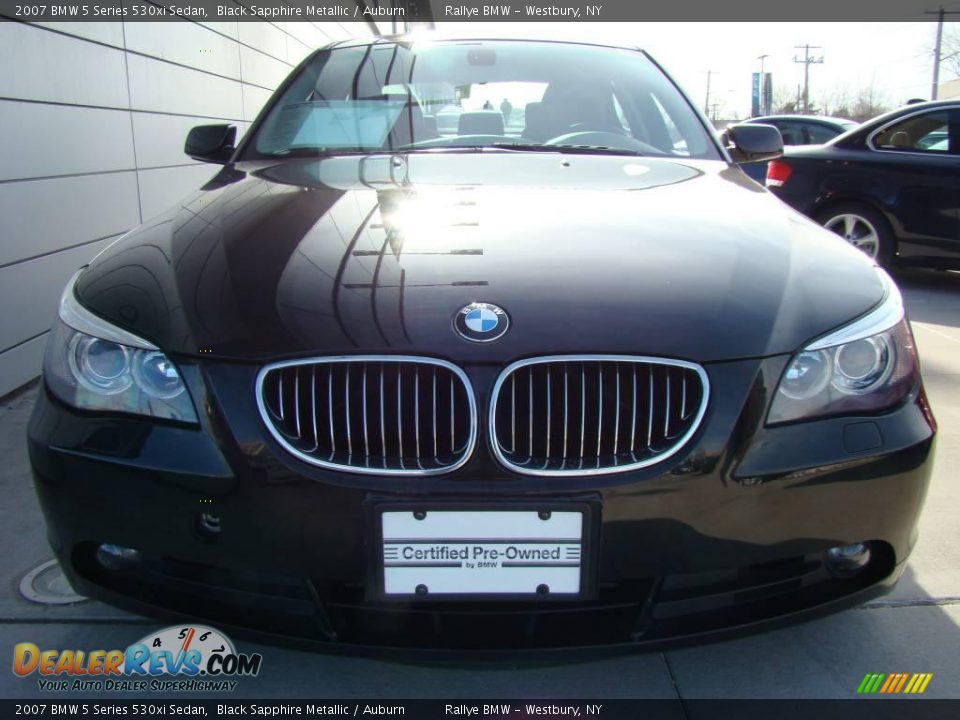 2007 BMW 5 Series 530xi Sedan Black Sapphire Metallic / Auburn Photo #2