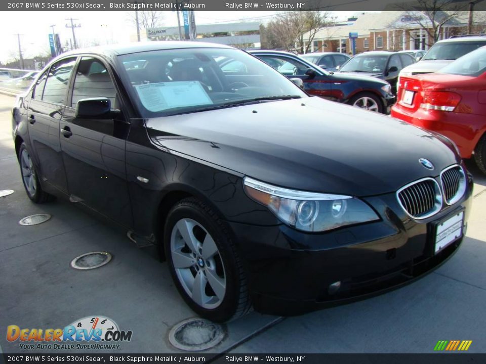 2007 BMW 5 Series 530xi Sedan Black Sapphire Metallic / Auburn Photo #3