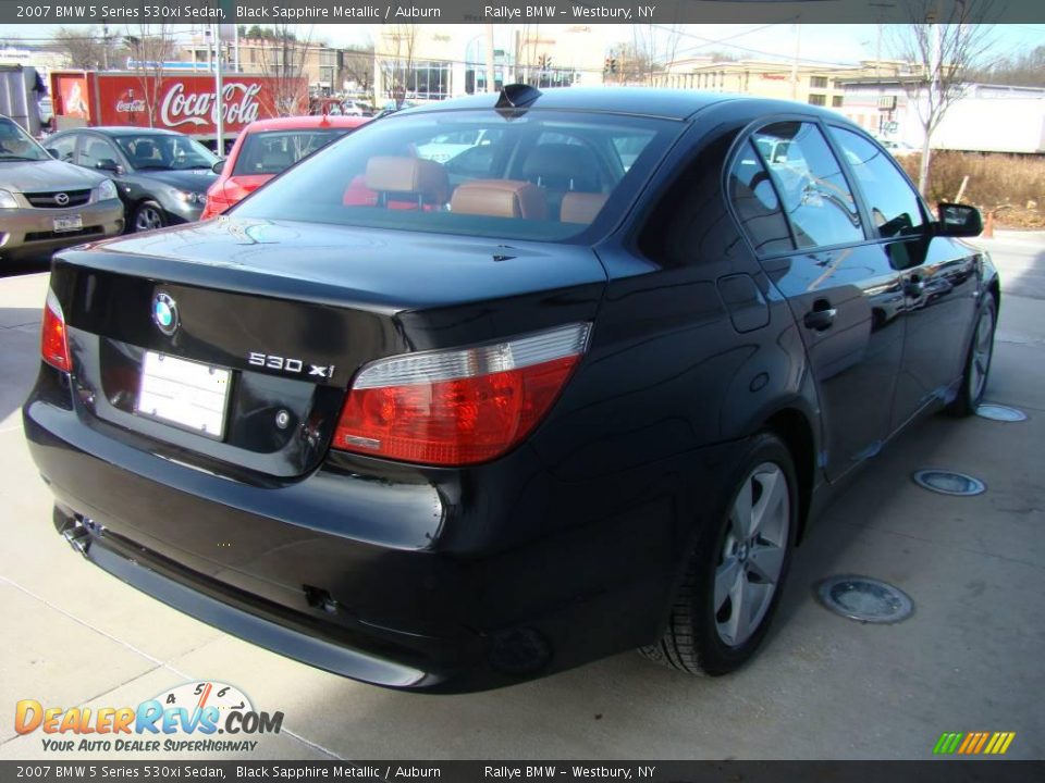 2007 BMW 5 Series 530xi Sedan Black Sapphire Metallic / Auburn Photo #5