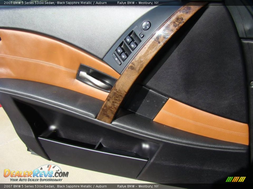 2007 BMW 5 Series 530xi Sedan Black Sapphire Metallic / Auburn Photo #7