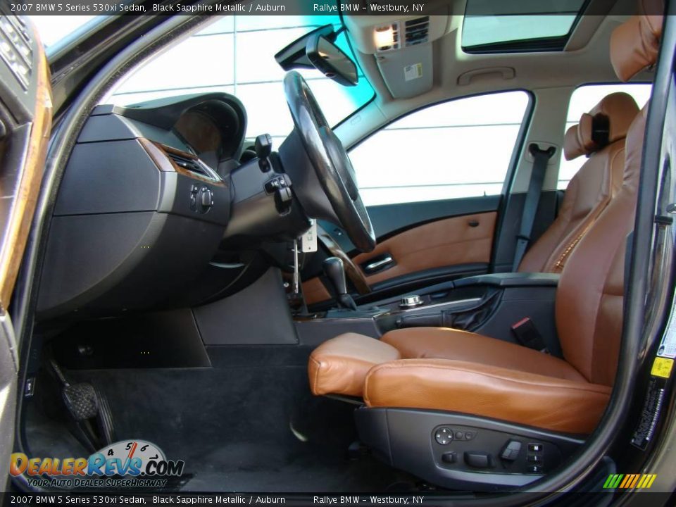 2007 BMW 5 Series 530xi Sedan Black Sapphire Metallic / Auburn Photo #9