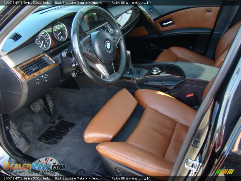 2007 BMW 5 Series 530xi Sedan Black Sapphire Metallic / Auburn Photo #10